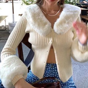 Y2K knit fur sweater